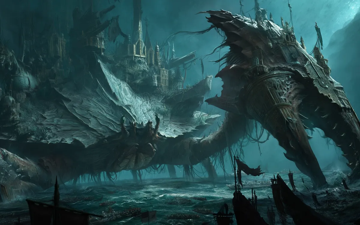 The deep floor where the war went down, broken hulls and shrouded halls with the Crag moving between them.