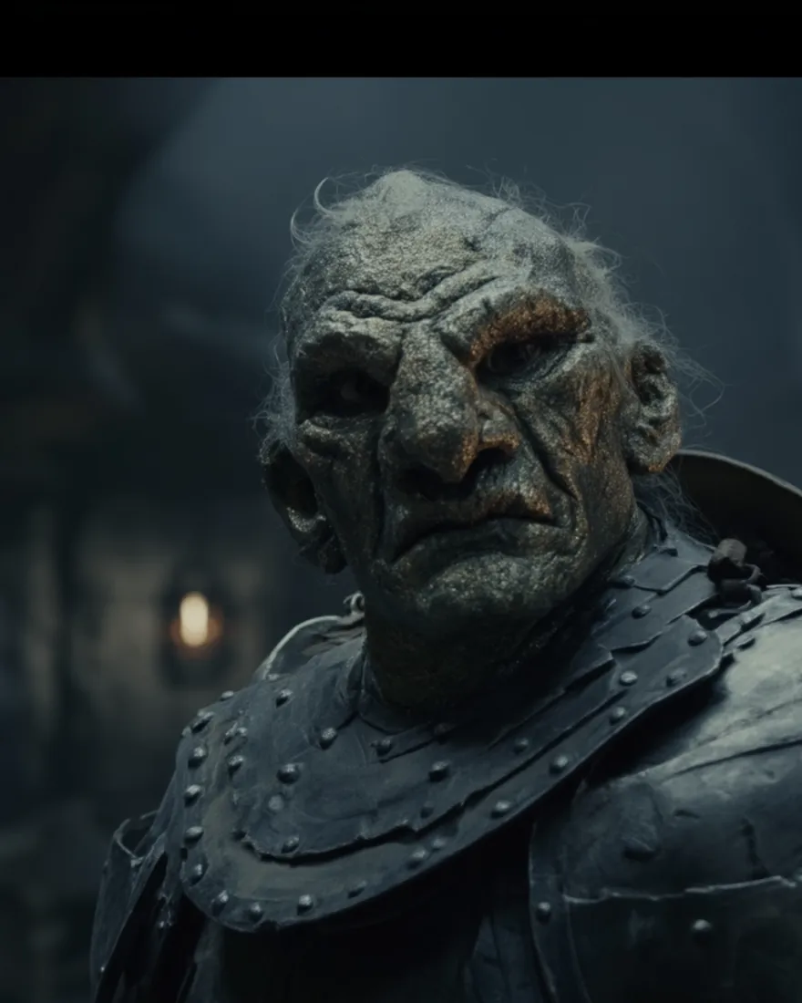 A Do'urssan legionary under the hold lamps, grey-blue and mottled, the brow and jaw built like the stone around him.