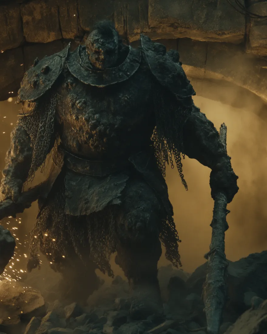 A Shattered come up out of the rubble in the shape of an old knight, the armour rusted through and the blade still carried.